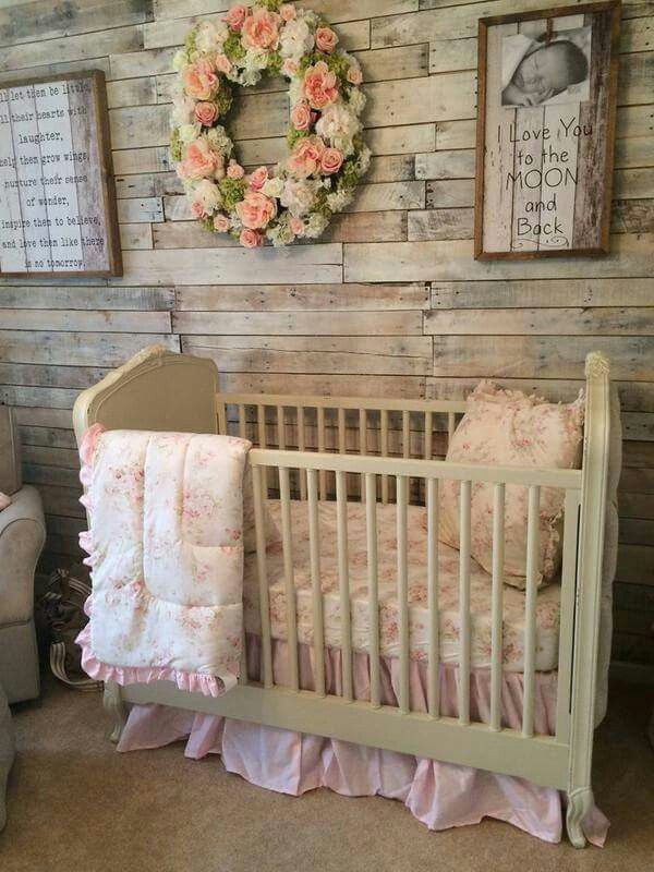 Rustic baby room design ideas shiplap wall wooden crib