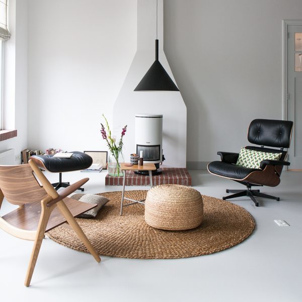 Scandinavian design living room furniture ideas round area rug