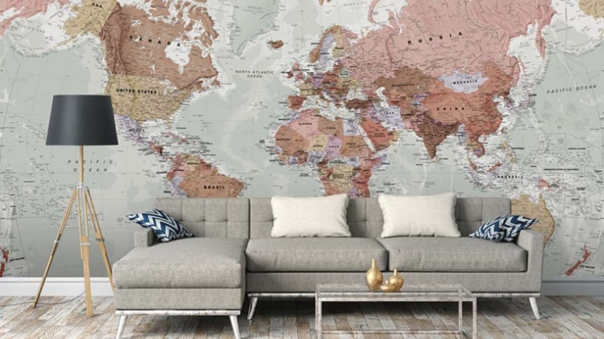 World Geographic Map 3D Full Wall Mural Photo Wallpaper Printing Home Kids Decor