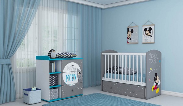 blue and gray color scheme nursery room ideas walls furniture tips