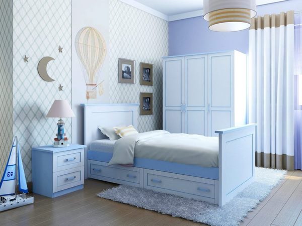 blue color in childrens bedrooms for girls and boys