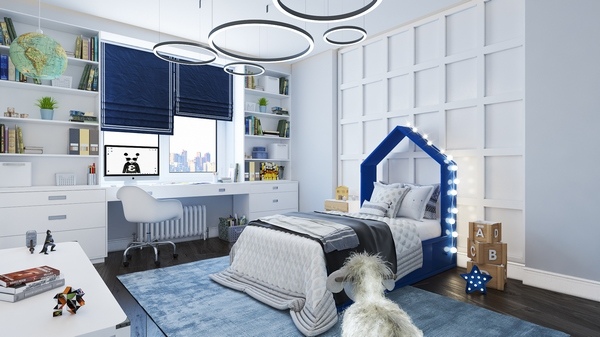 blue white interior design kids room design ideas