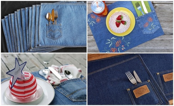 crafts to do with old jeans place mats ideas