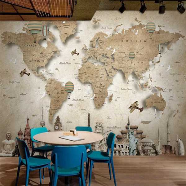 creative home decorating ideas large map on wall