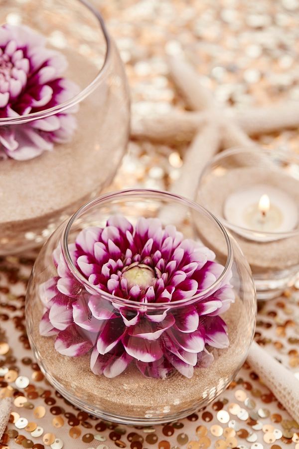 diy wedding table decoration ideas flower and sand centerpiece