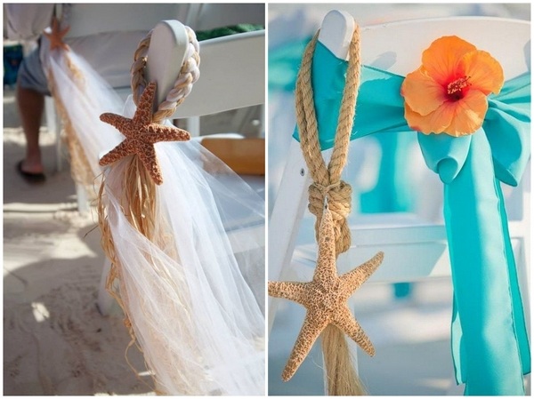 easy DIY wedding decorations beach theme tulle rope starfish