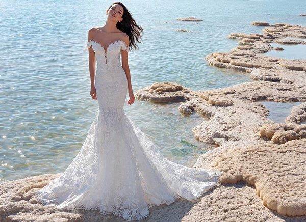 elegant mermaid style bridal dress