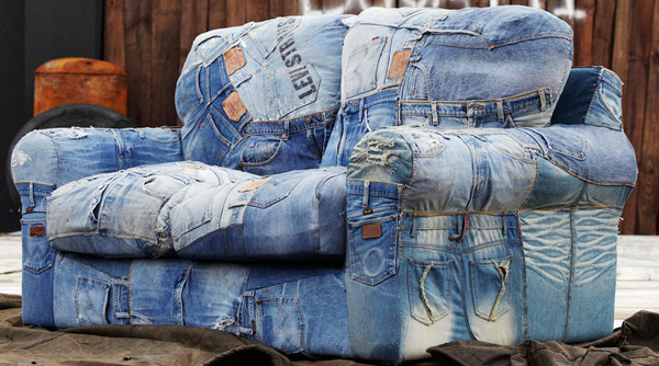 old jeans sofa unique home furniture ideas