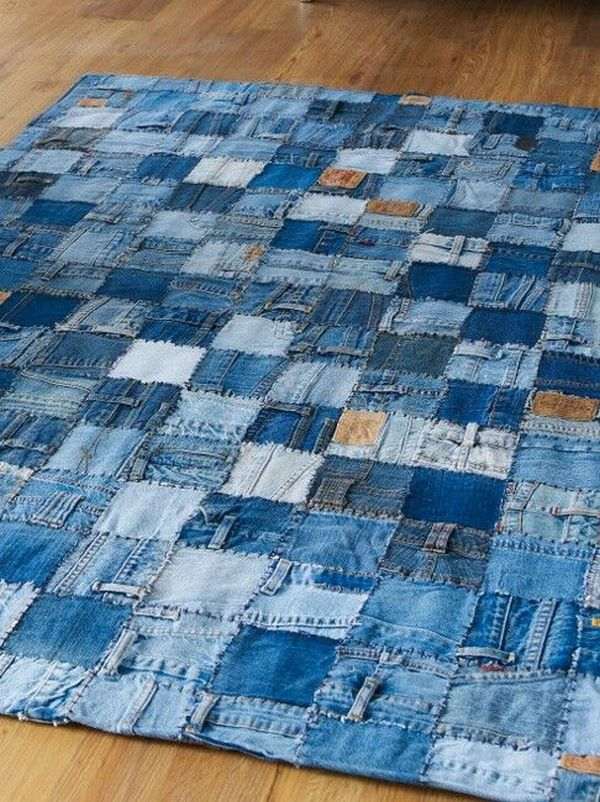 original denim craft ideas DIY area rug