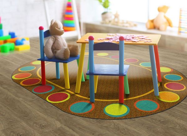 oval rug in kids bedroom nursery room