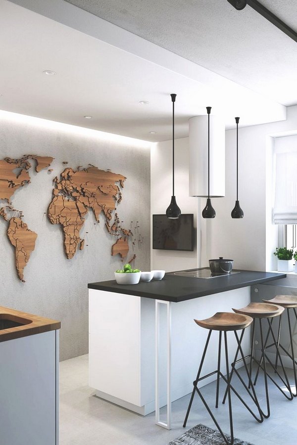 World Map Wall Decorating Ideas 50 Interior Designs In