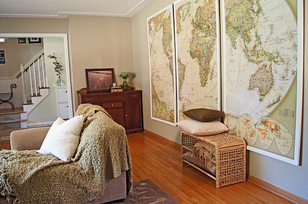 unique wall decorating ideas framed old maps