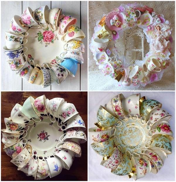 vintage teacups crafts ideas how to make wreath