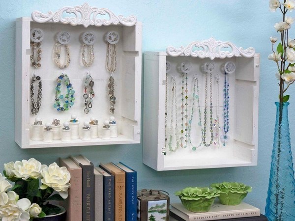 DIY jewelry organizer ideas how to upcycle old drawers