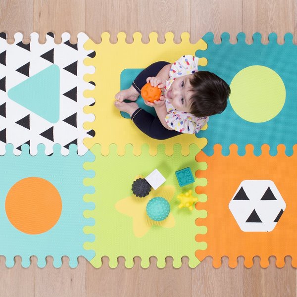 What are puzzle playmats made of soft flooring for baby room
