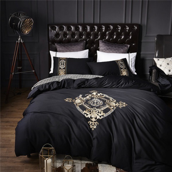 black and gold luxurious bed sheets