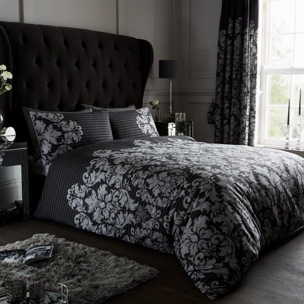 black bed sheets ideas duvet and matching curtains