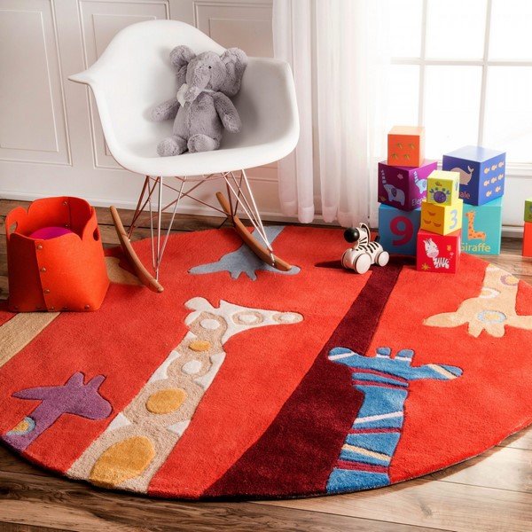 bright area rugs for nursery and childrens rooms giraffes