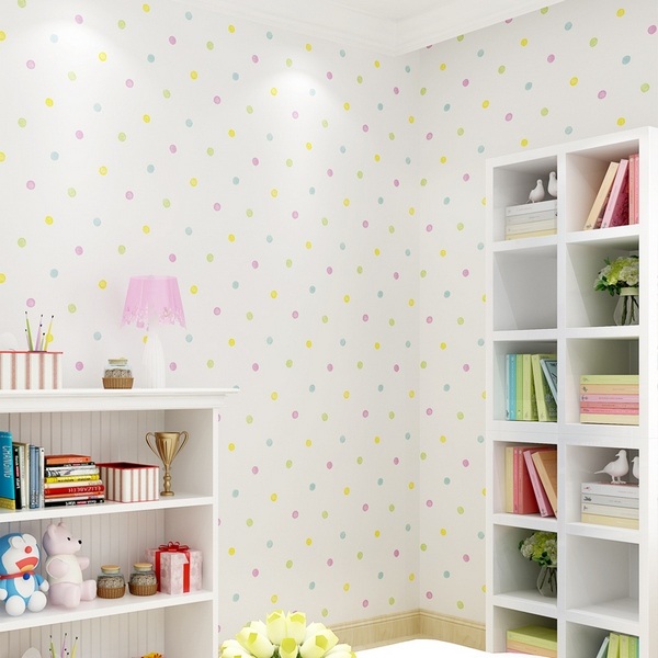 colorful dot wall kids room decorating ideas