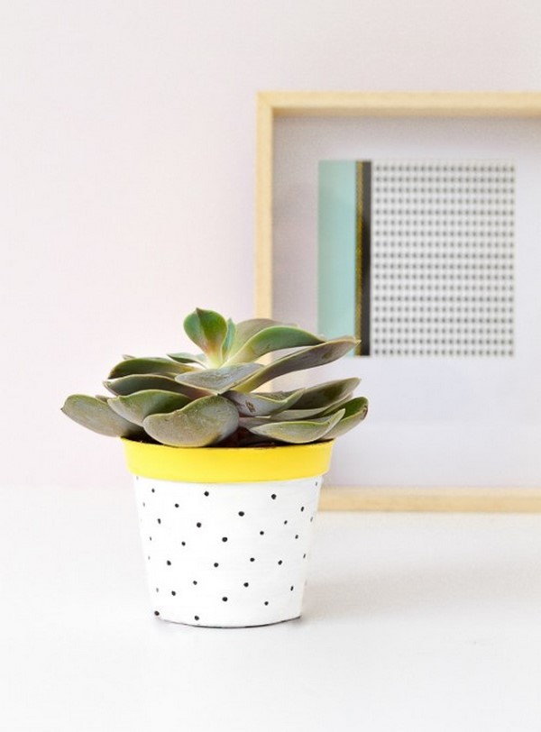 creative craft ideas diy polka dot planter pots
