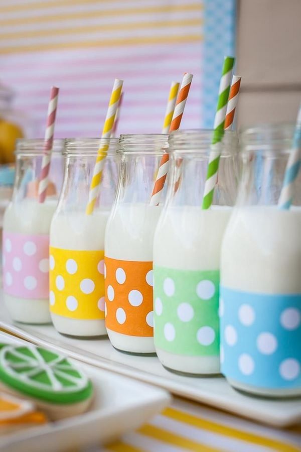 cute milk bottles kids birthday party ideas