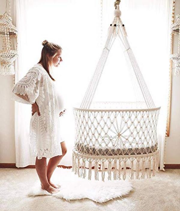 hanging macrame crib creative ideas for baby cot