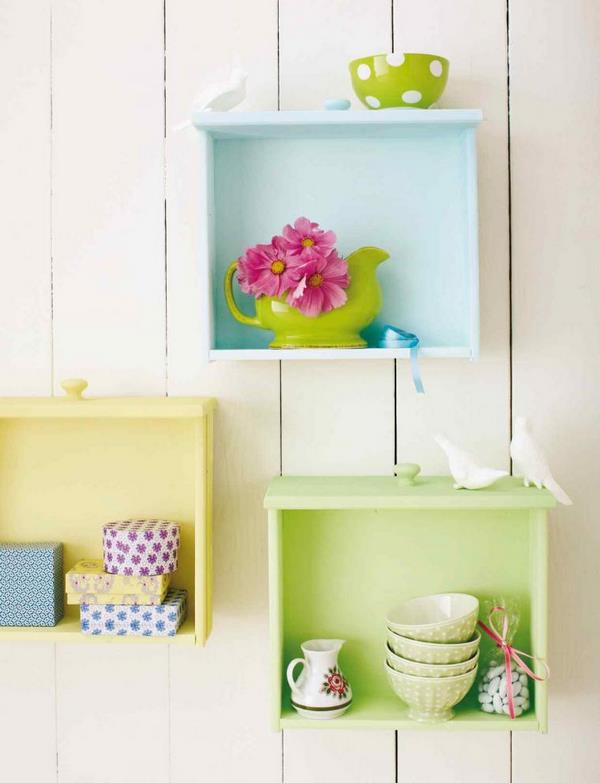 how to use old drawers kitchen shelves ideas