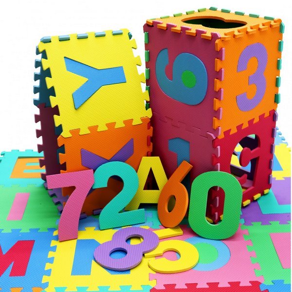 interlocking kids floor play mat tiles with alphabet and numbers