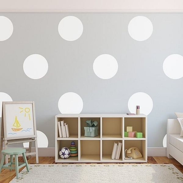 large polka dot wall decor DIY kids room ideas