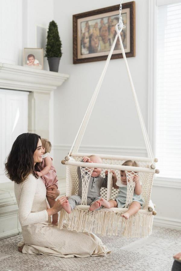 macrame hammock swing for babies nursery room ideas