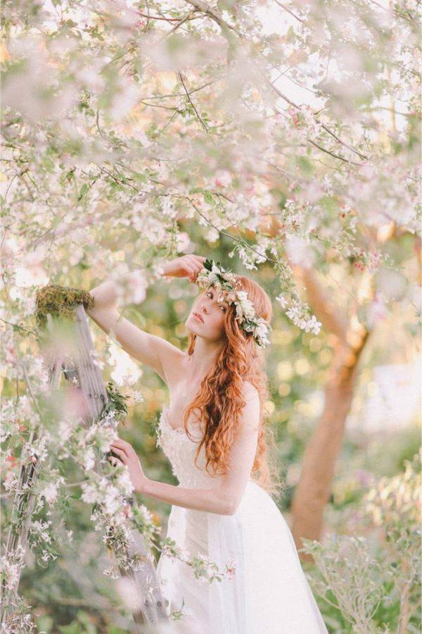 spring garden wedding ideas bridal dress and styling