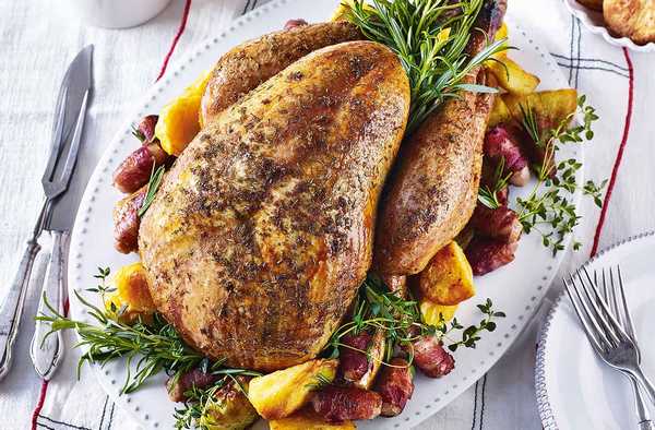 delicious thyme roasted turkey dry brine with spices and herbs