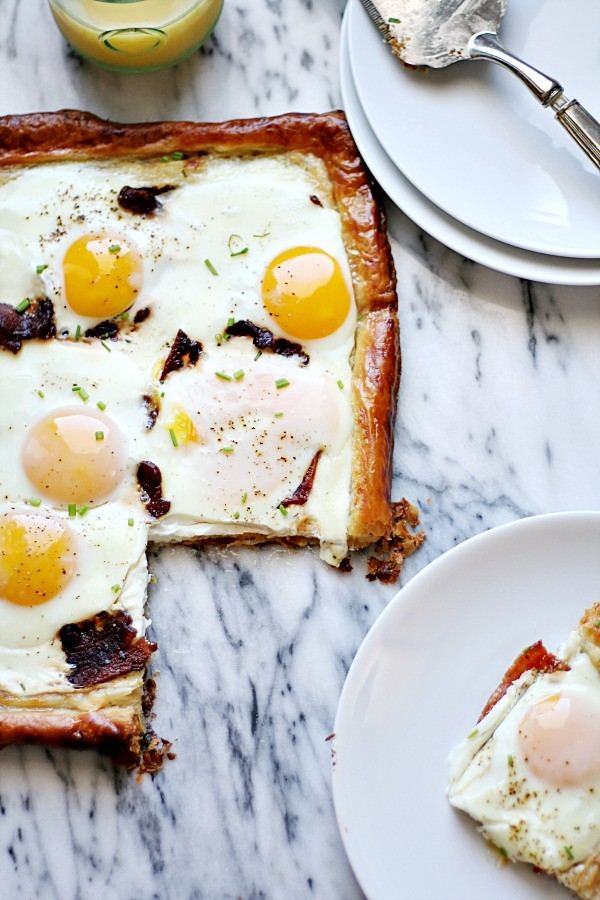 Bacon and egg puff pastry tart easy recipes for Christmas day