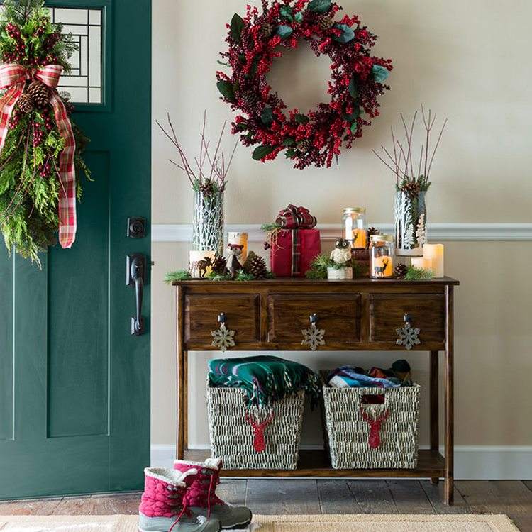 Christmas decoration ideas for entryways in different styles