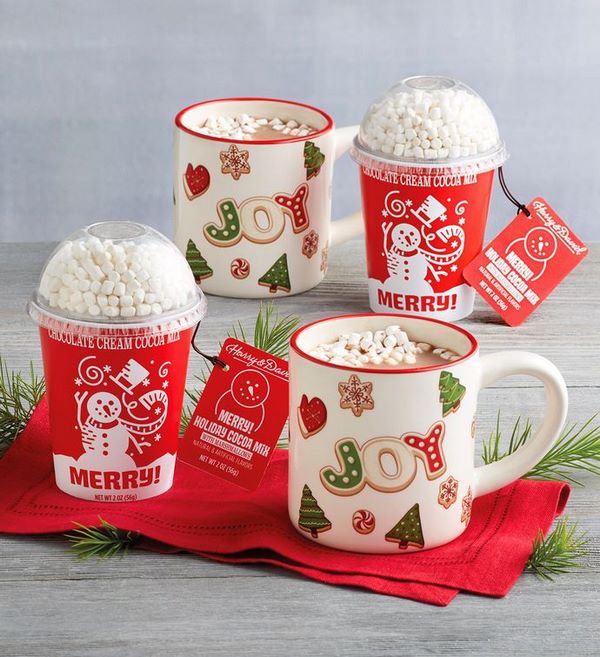 Christmas mug decorated with festive symbols