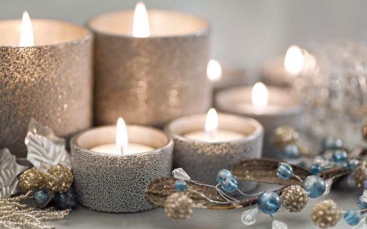 DIY glitter candle holders festive Christmas decorating ideas