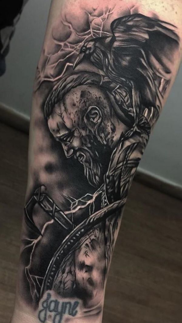 Ragnar Lothbrok tattoo design ideas Vikings series inspired