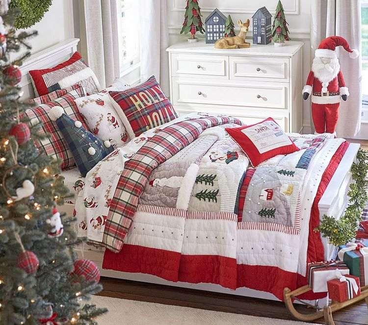 Santa bed sheets kids bedroom decorating ideas for Christmas