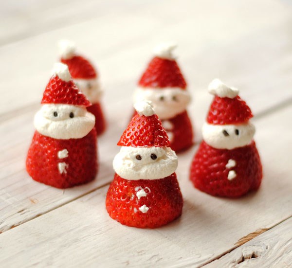 Santa strawberries fun food for children 