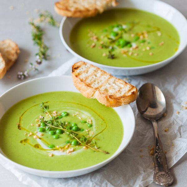creamy green pea soup recipe