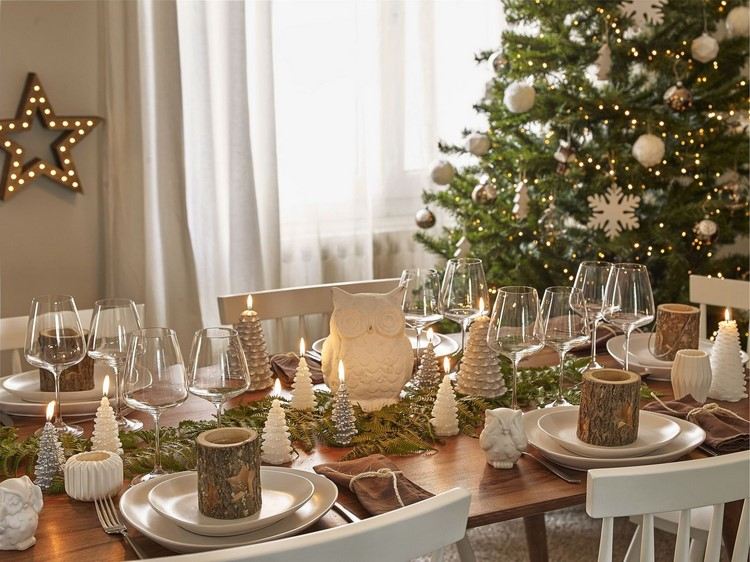 elegant holiday table setting dining room Christmas decor ideas