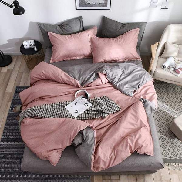 grey and pink bedding set duvet cover