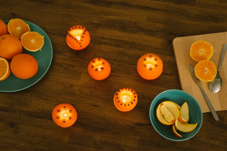 how to make candle holders from oranges