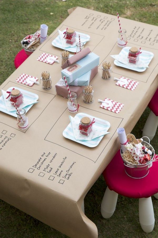 kids Christmas party ideas table setting