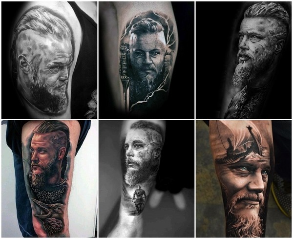 Ragnar tattoo design inspired by the Vikings series