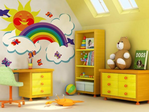 rainbow wall decals nursery room decor and furniture ideas