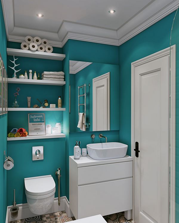 small bathroom design and decor ideas white vanity and above toilet storage shelves