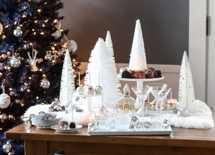 white christmas table decorations stylish home decor