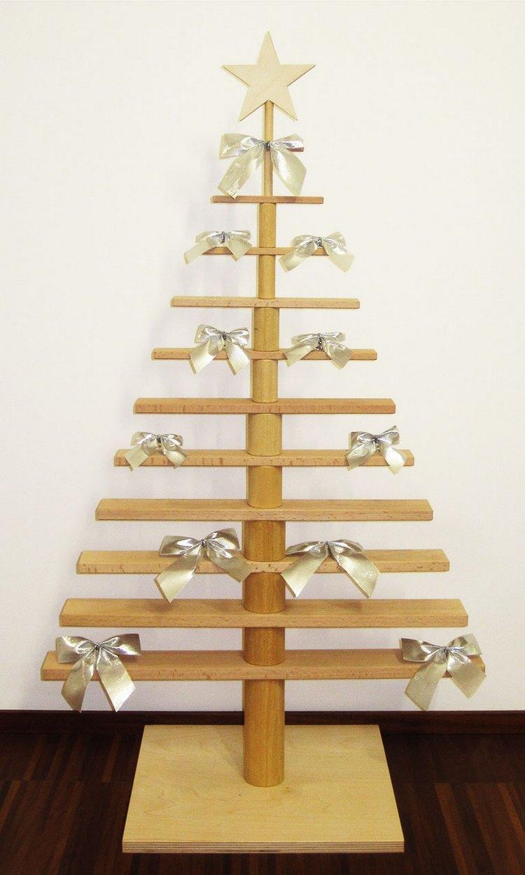 Alternative Christmas trees ideas wooden shelf idea
