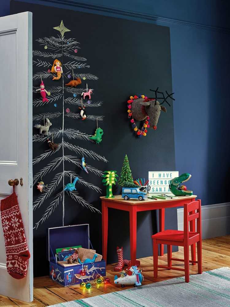 Chalk Christmas tree cute decorations for kids rooms